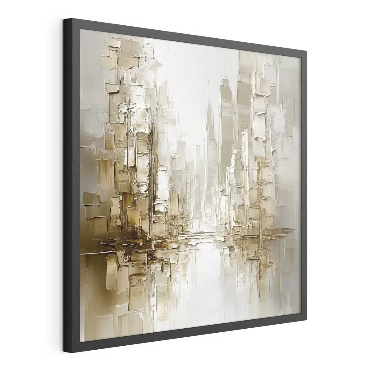 Poster Ciudad entre bruma dorada f42132