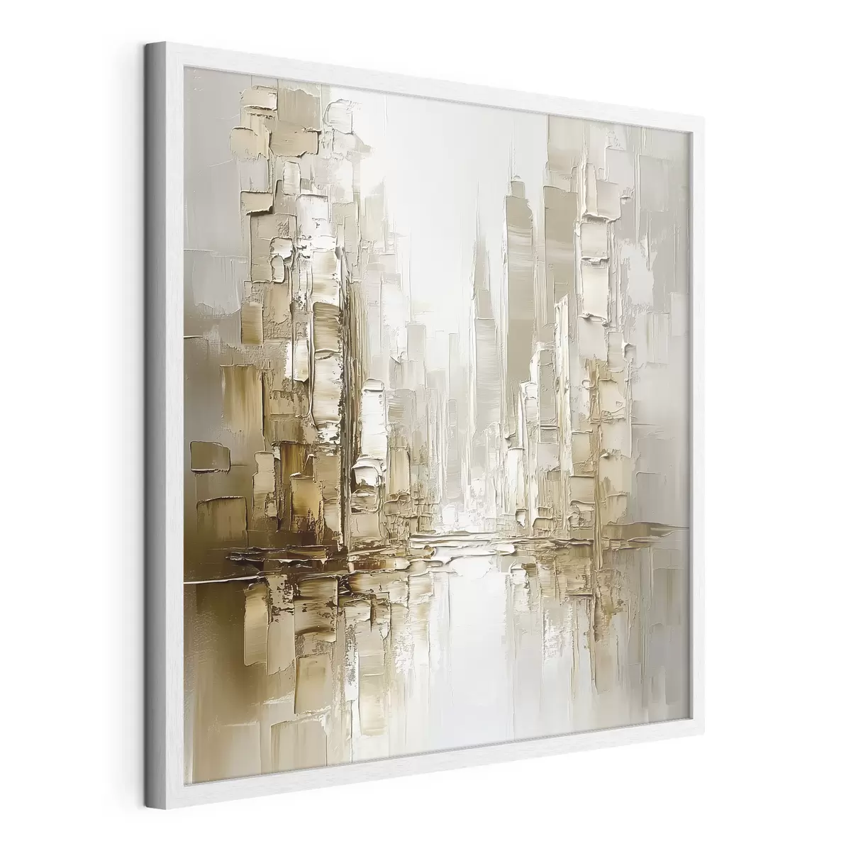 Poster Ciudad entre bruma dorada f42132
