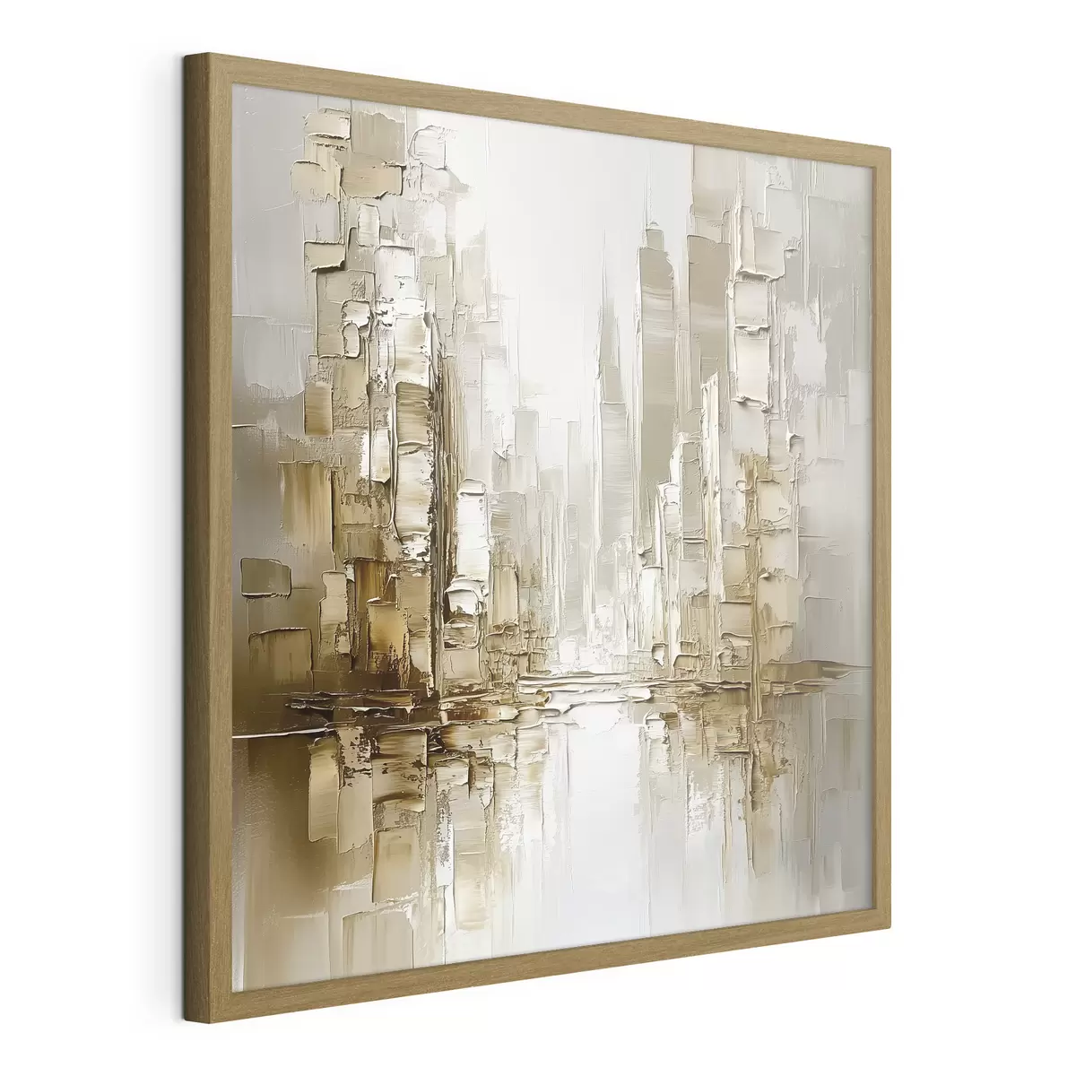 Poster Ciudad entre bruma dorada f42132