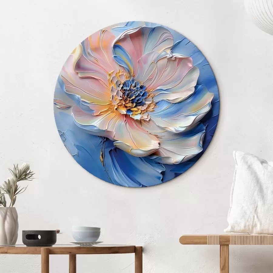 murales de pared Un enorme capullo de flor con amplios trazos de pintura r40993