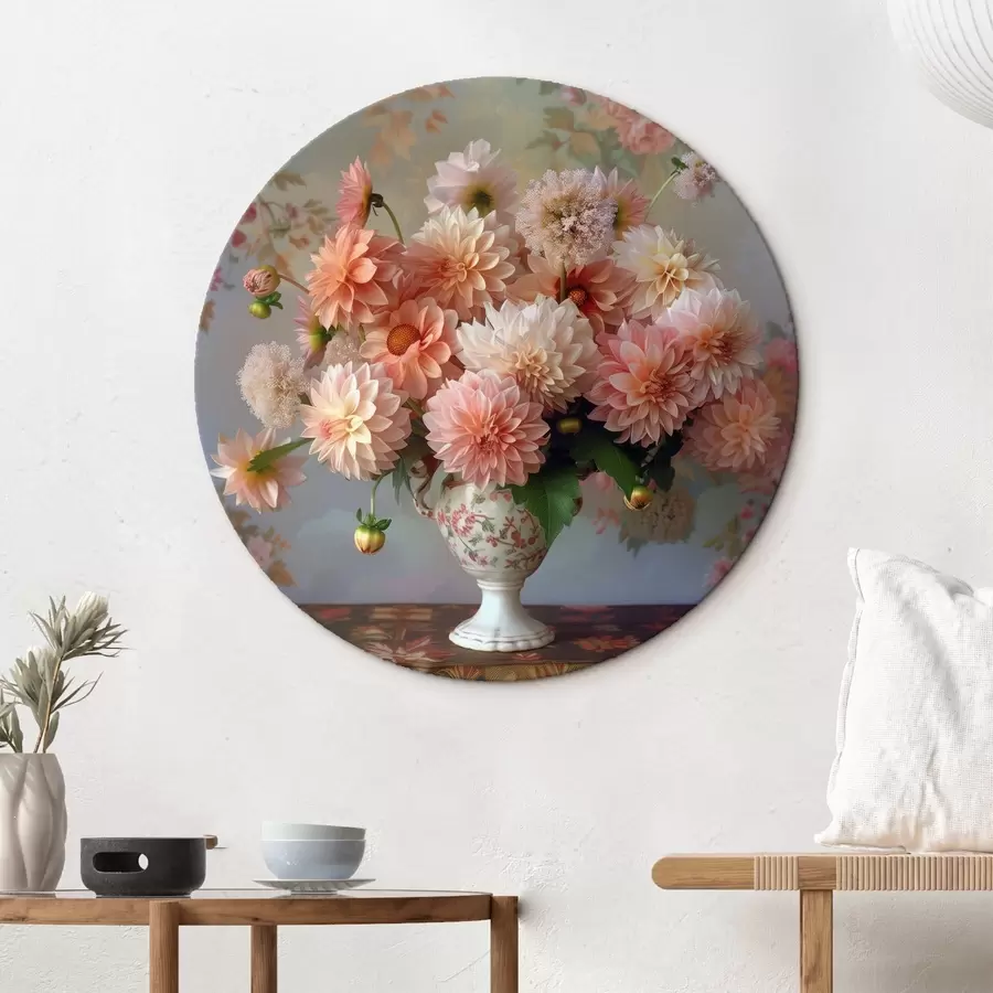 murales de pared Un delicado ramo de crisantemos en un jarrón r41002