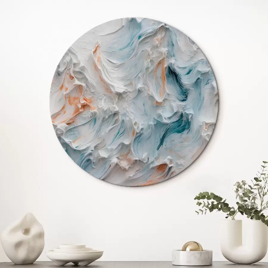 murales de pared Abstracción en colores blanco, naranja y azul r41026