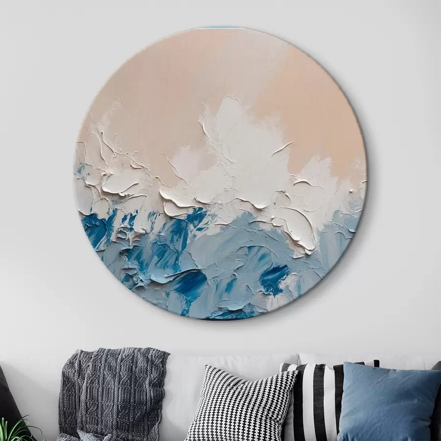 murales de pared Abstracción con óleos blancos, azules y celestes r41027