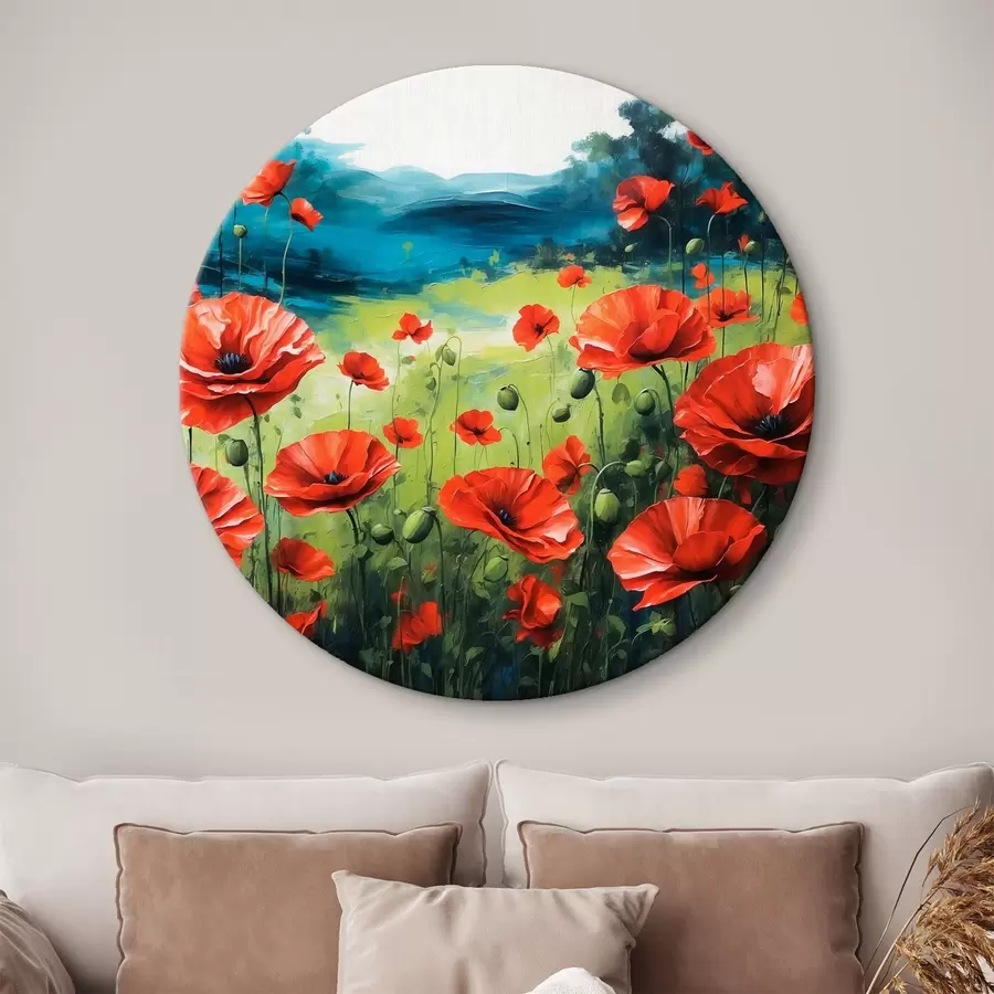 murales de pared Amapolas sobre fondo acrílico r41035