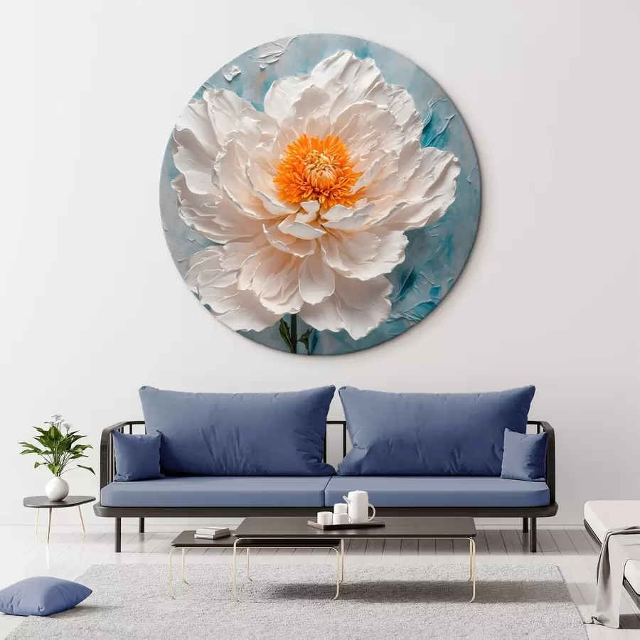 murales de pared Flor blanca sobre fondo de aceite r41036