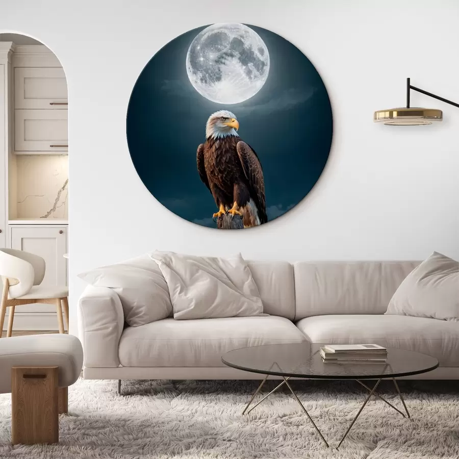 murales de pared Águila sobre el fondo de la luna r41043