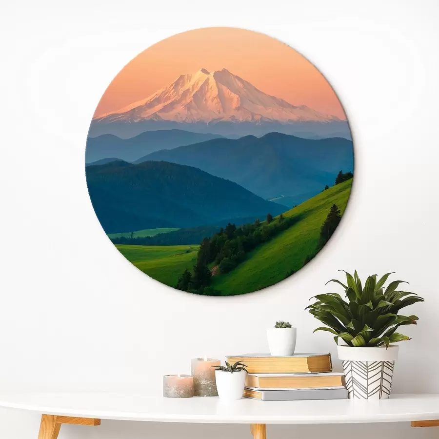 murales de pared Vista de un volcán en calma y cubierto de nieve r41046