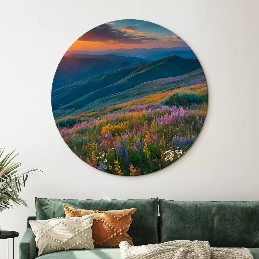 murales de pared Flores en las montañas r41048