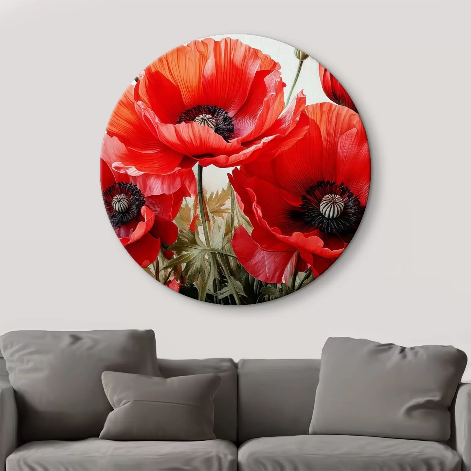 murales de pared grandes amapolas rojas r41107