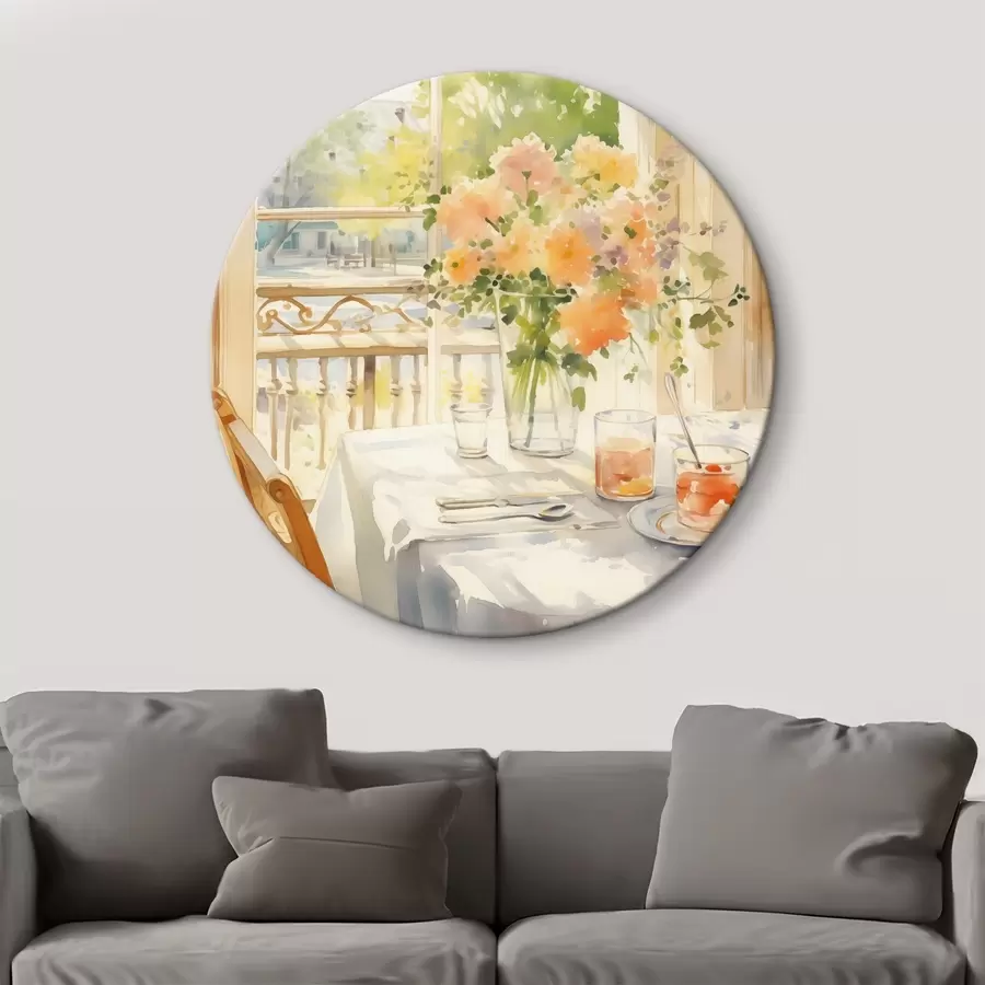 murales de pared Cena romántica, acuarela, estilo boho, flores, naturaleza r41165