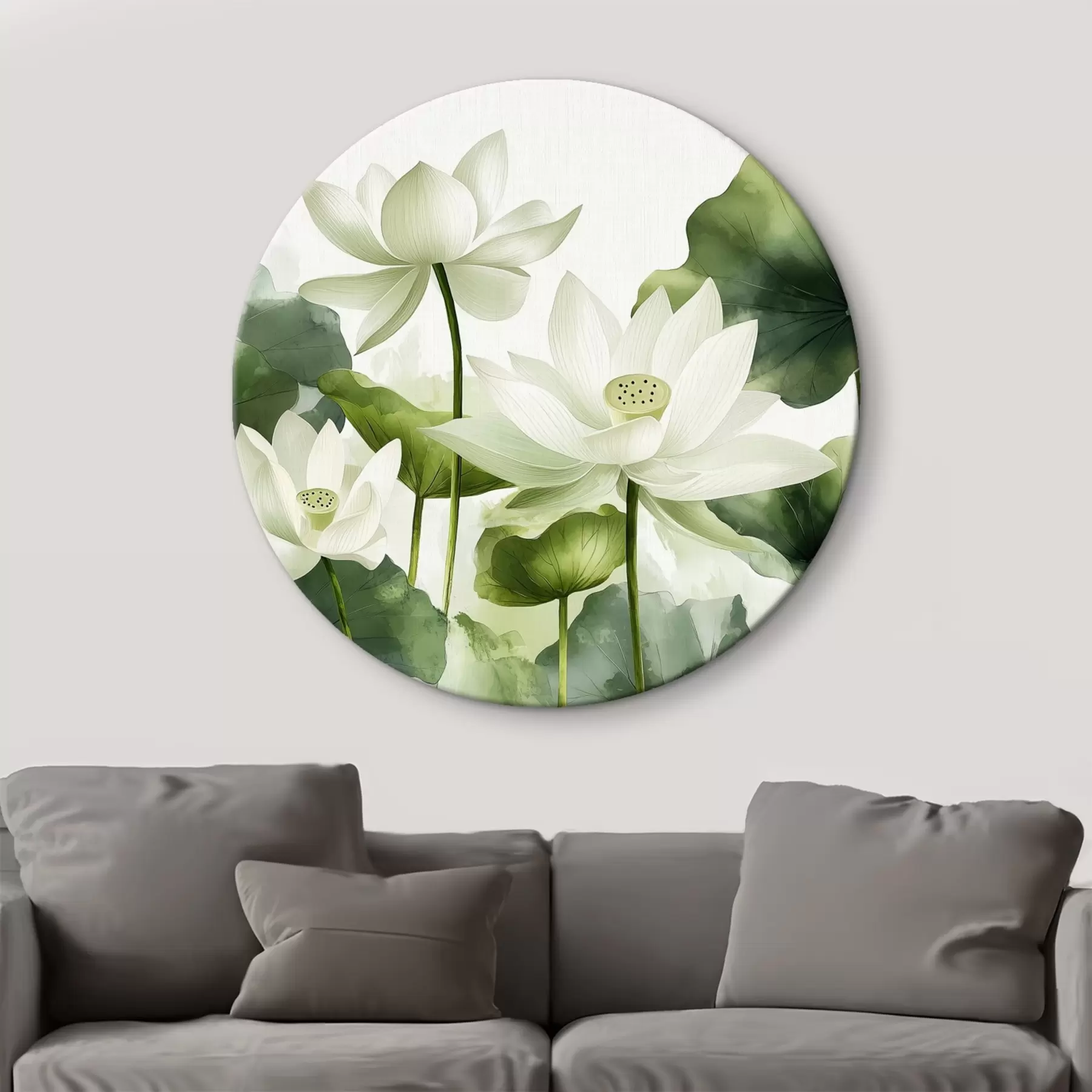 murales de pared Preciosas flores de loto en acuarela r41227