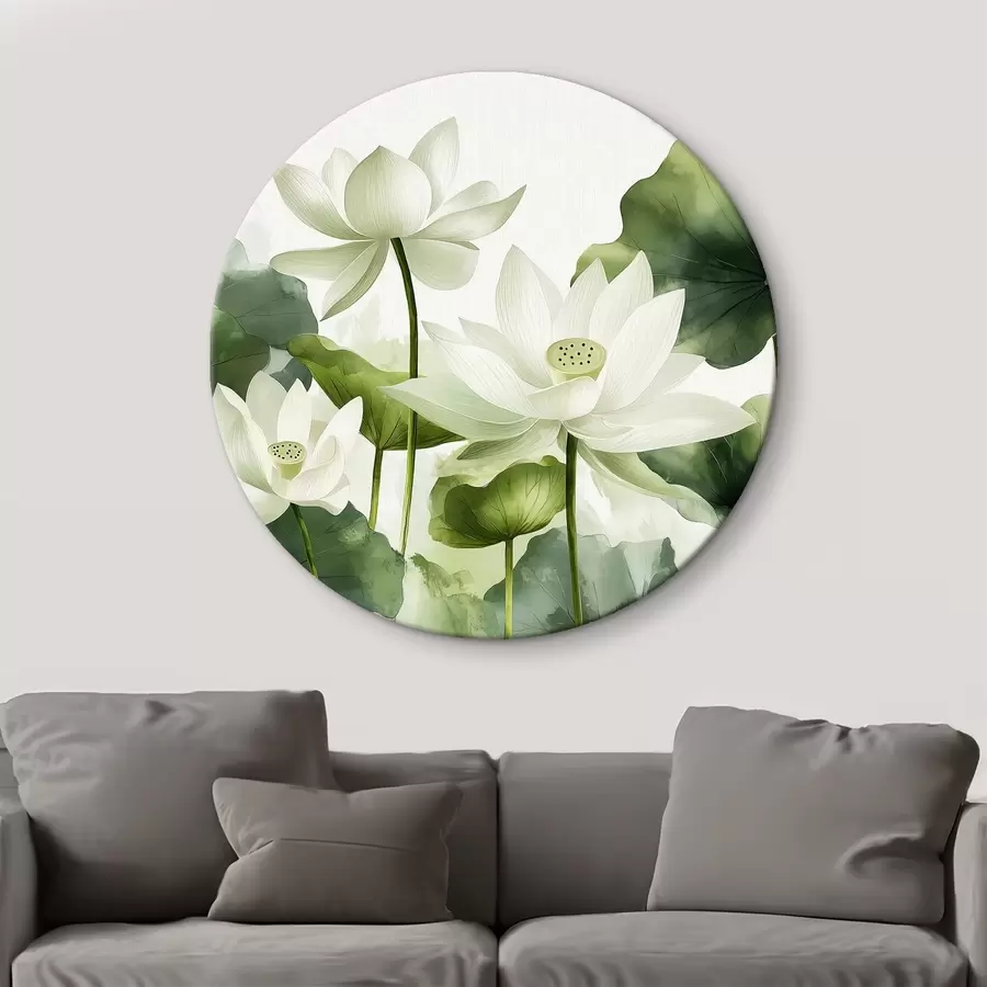 murales de pared Preciosas flores de loto en acuarela r41227