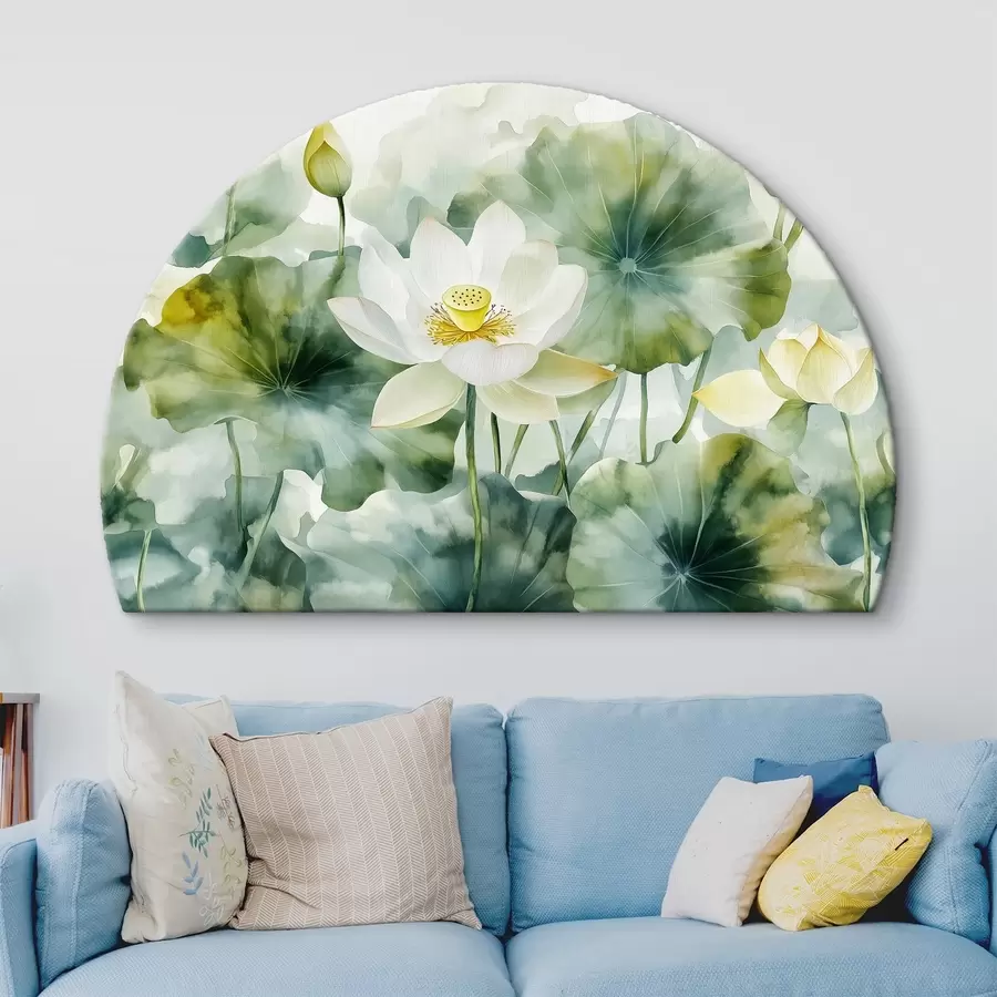 murales de pared Flores de loto, acuarela suave, floral r41229