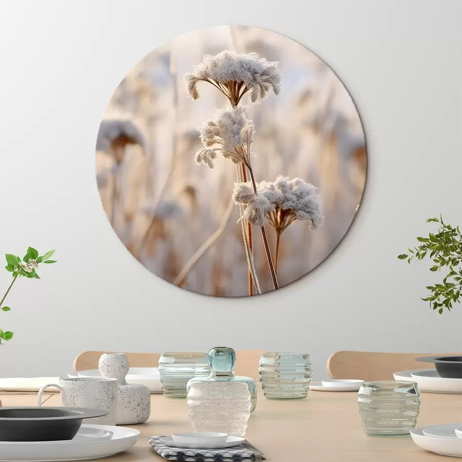 murales de pared Hierba seca cubierta de escarcha r41283