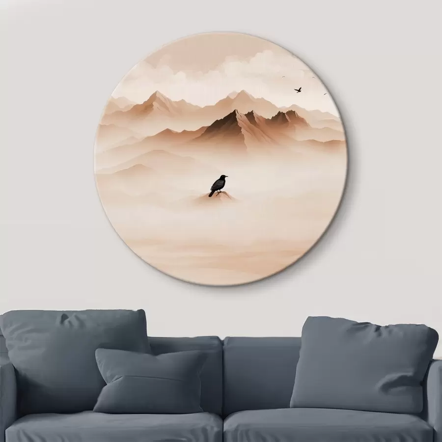 murales de pared Montañas en la niebla en gráficos vectoriales r41295