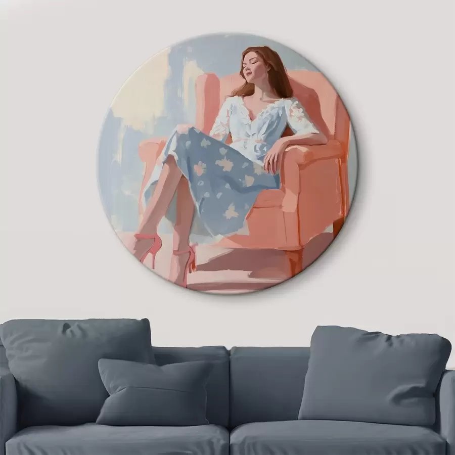 murales de pared Chica en una silla r41335