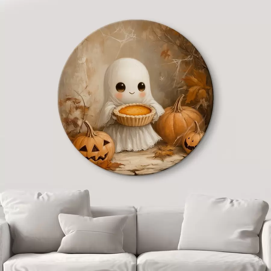 murales de pared Fantasma sosteniendo una tarta de calabaza r41340