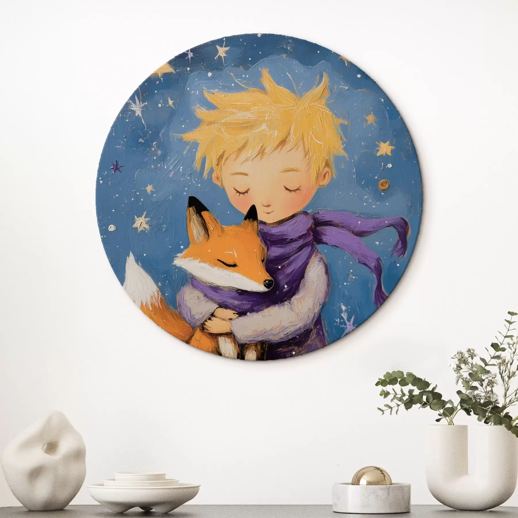 murales de pared El principito abraza al zorro r41347