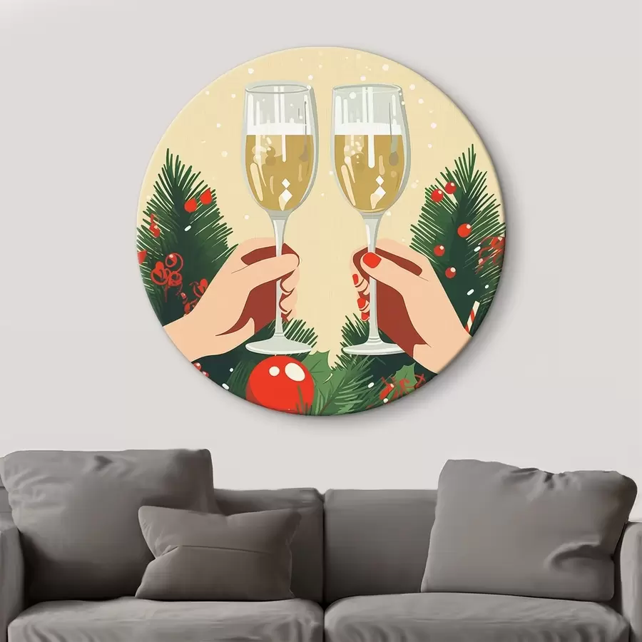 murales de pared Copas con champán, celebración, Año Nuevo, abstracción, arte pop r41367