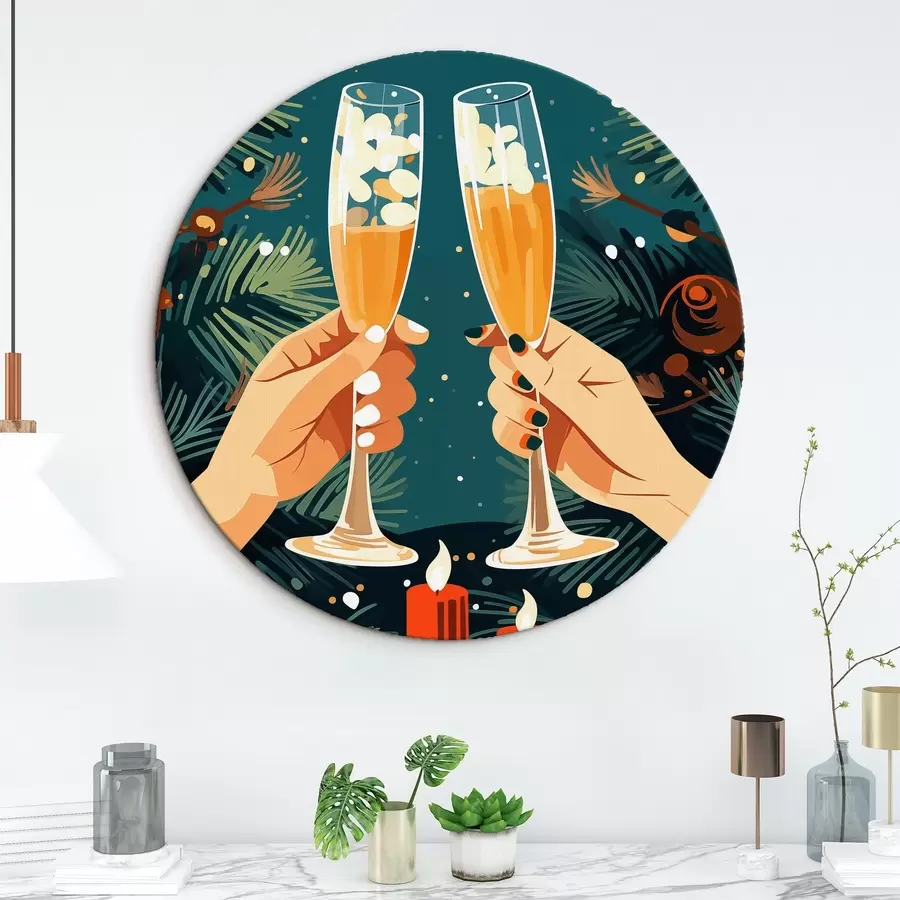 murales de pared Celebración, glases, luces fisionómicas, floral, canela, velas, arte pop r41376