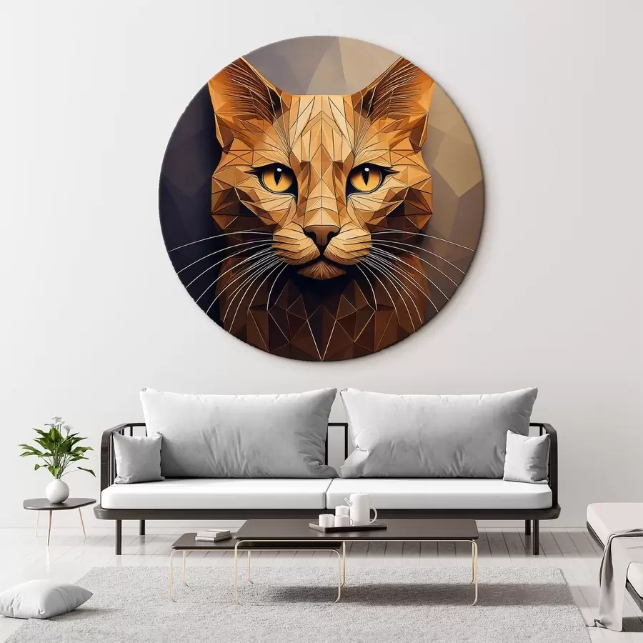 murales de pared gato de formas geométricas r41409