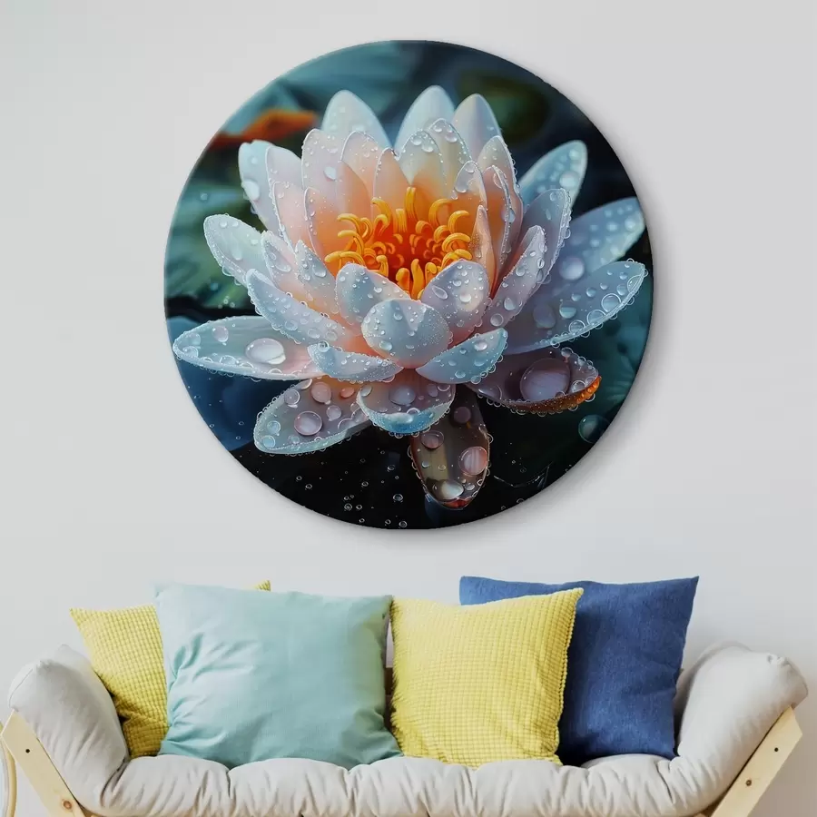 murales de pared Flor de loto con gotas de rocío r41433