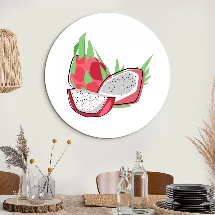 murales de pared Pitaya dibujo lineal, abstracción r41465