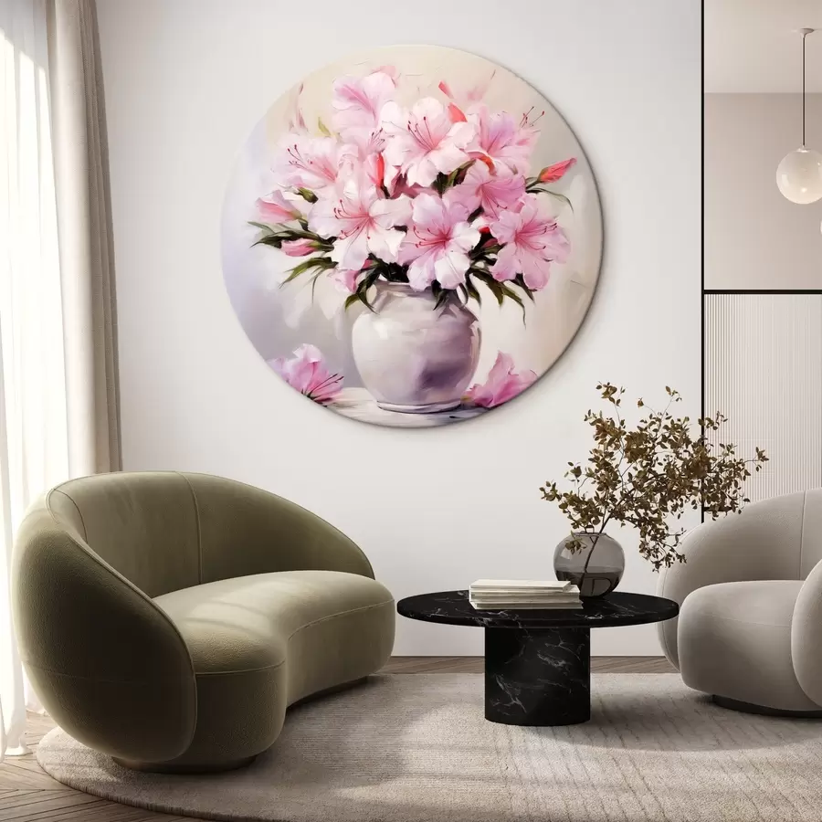 murales de pared Hibisco rosa en maceta r41472