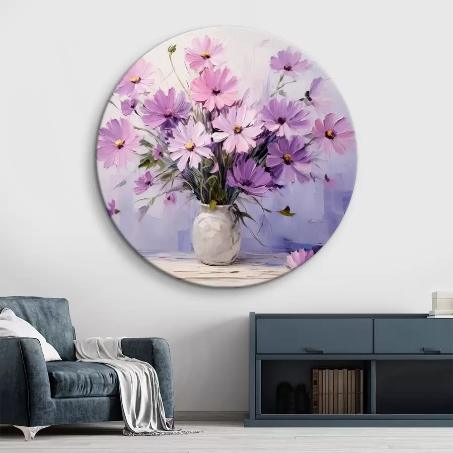 murales de pared Delicadas flores moradas en un jarrón r41475