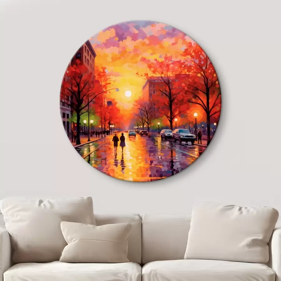 murales de pared Atardecer otoñal en la ciudad r41499