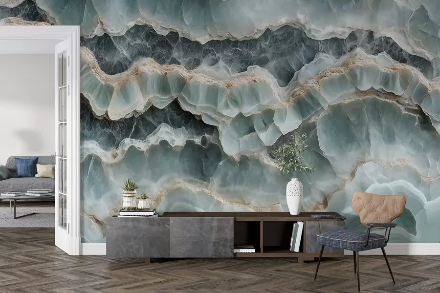 murales de pared Estilo de superficie de mármol con imitación de líneas onduladas de resina w08561