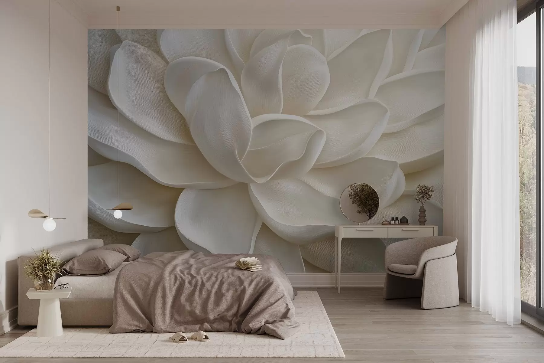 murales de pared Primer plano de una flor suculenta clara w08563