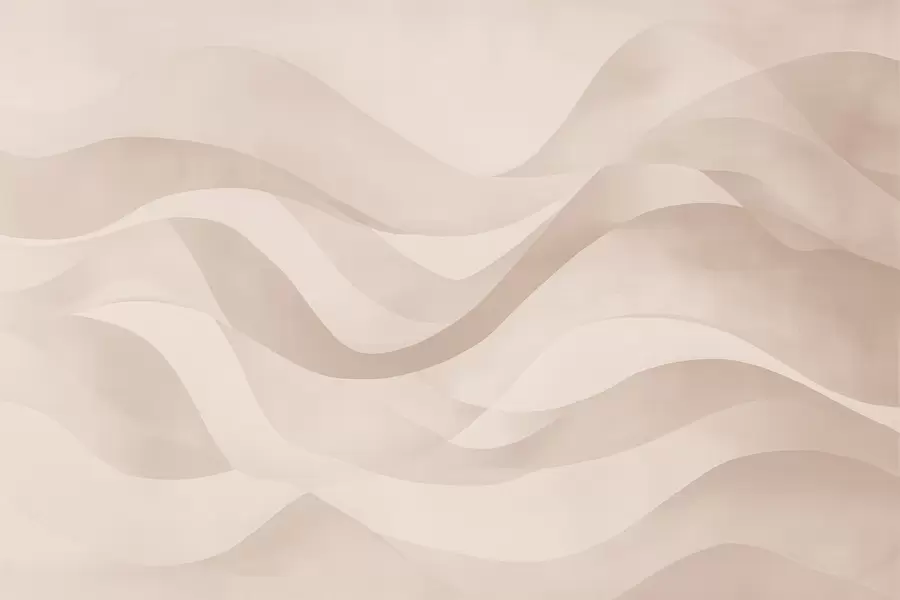 murales de pared Suaves ondas en suaves tonos beige en estilo acuarela w08564