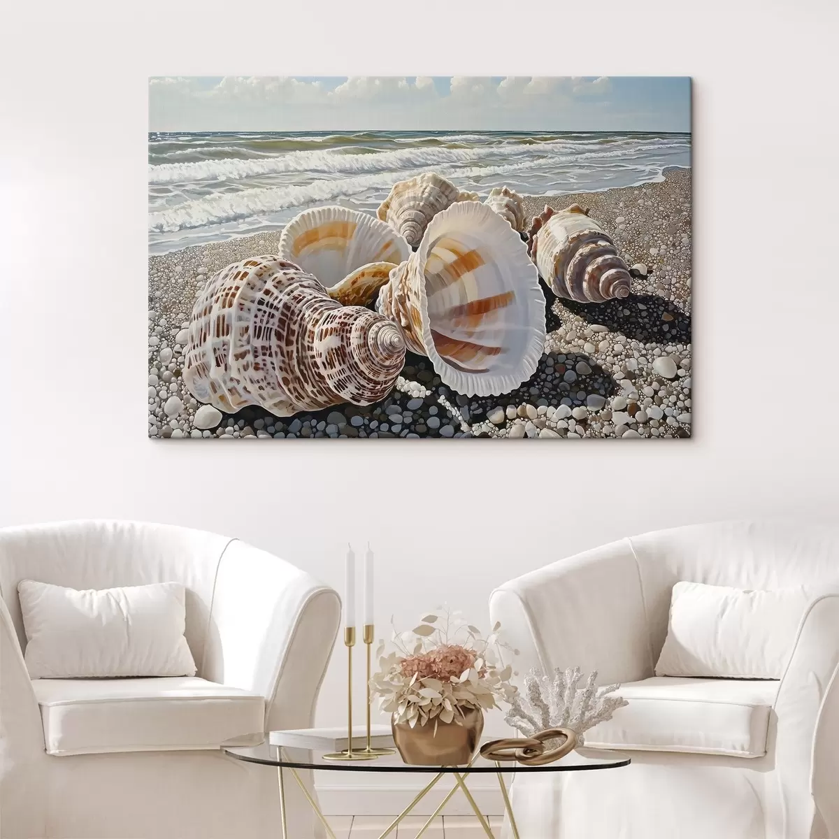 murales de pared Concha en la orilla del mar s42333