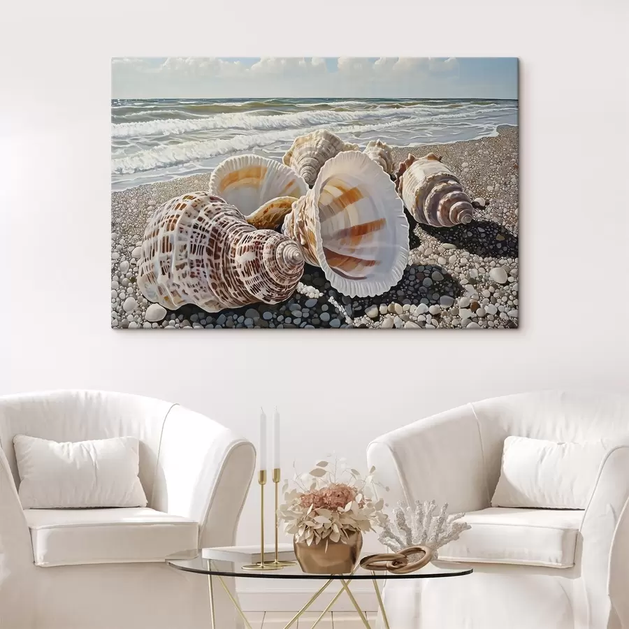 murales de pared Concha en la orilla del mar s42333