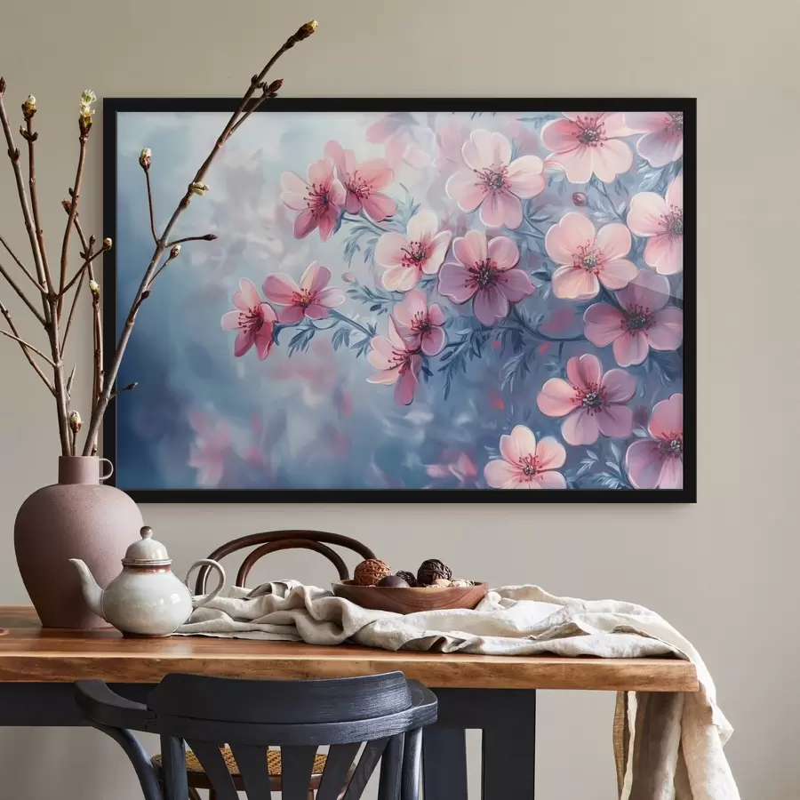 murales de pared Delicadas flores rosas f42322