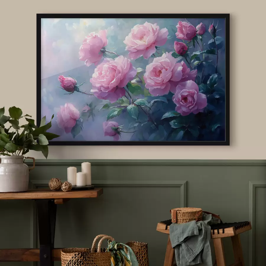 murales de pared Grandes flores rosas f42323