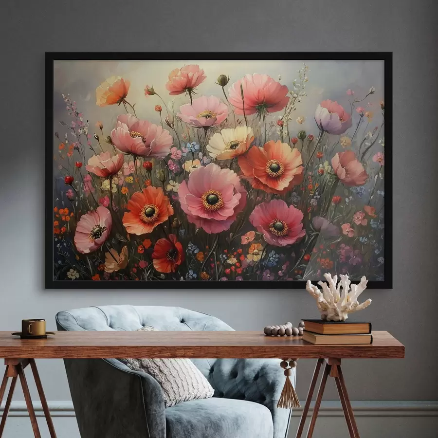 murales de pared Flores rojas f42325