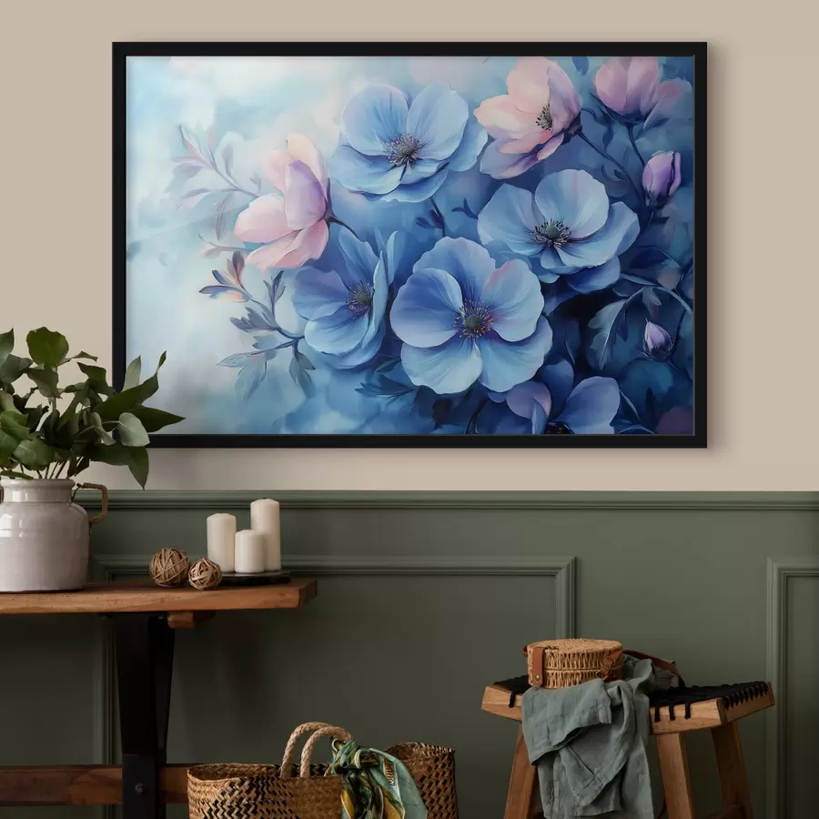 murales de pared Flores azules f42332