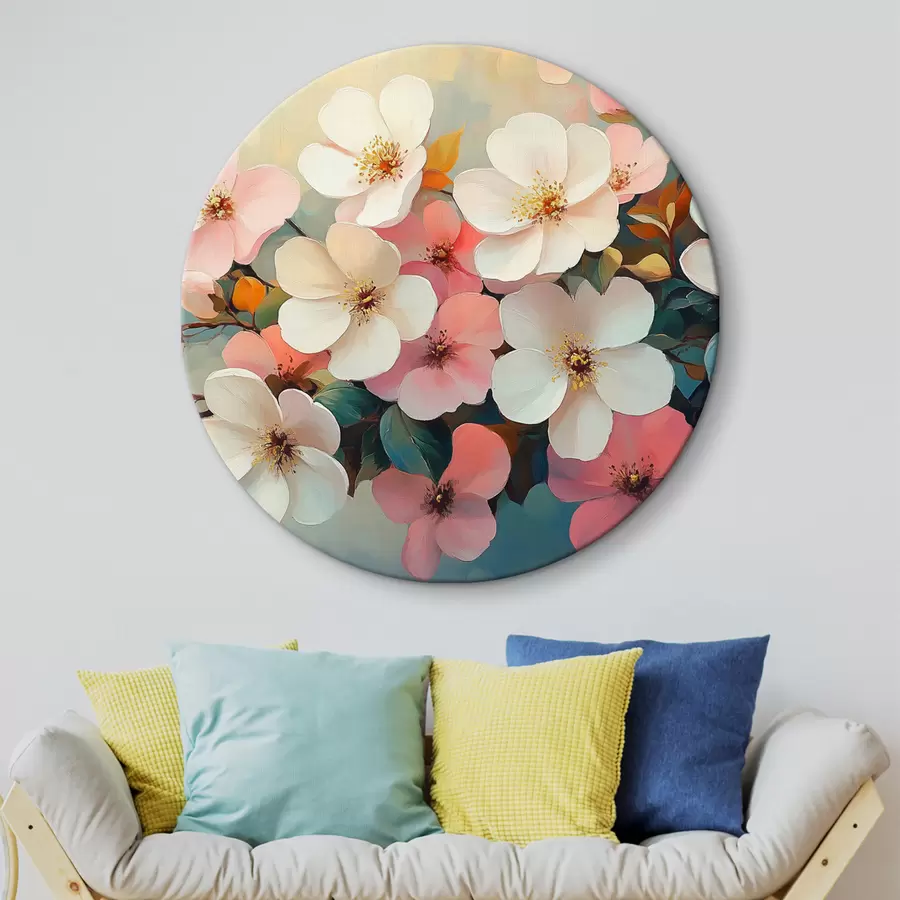murales de pared Flores blancas y rosas r42330
