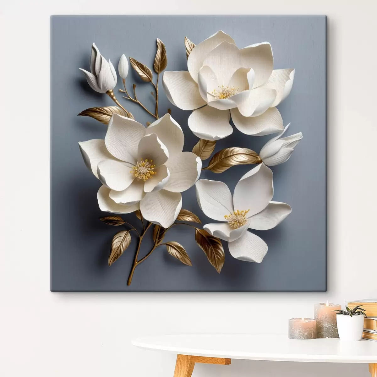 murales de pared Flores grandes sobre fondo gris claro s42174