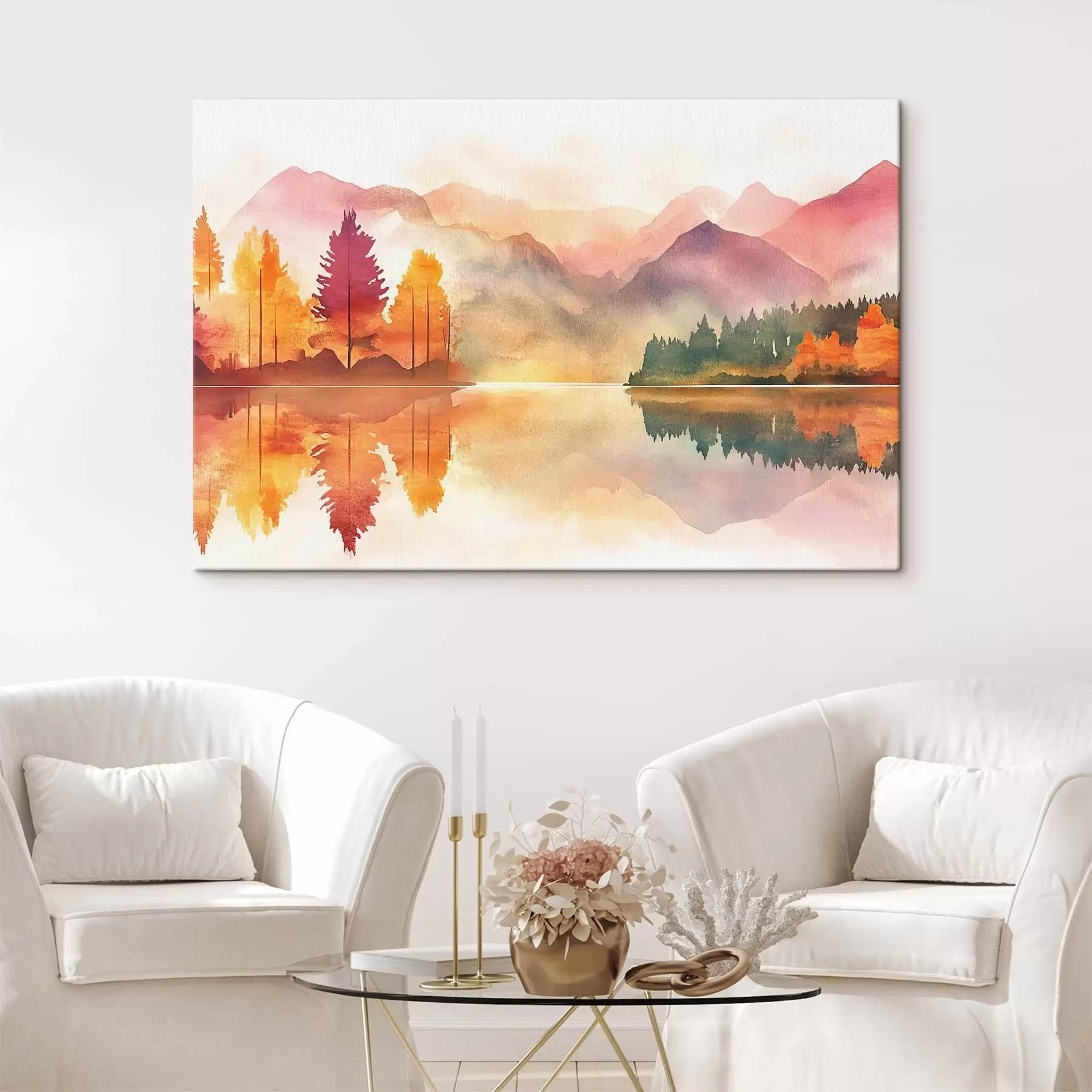 murales de pared Montañas en estilo acuarela s42183