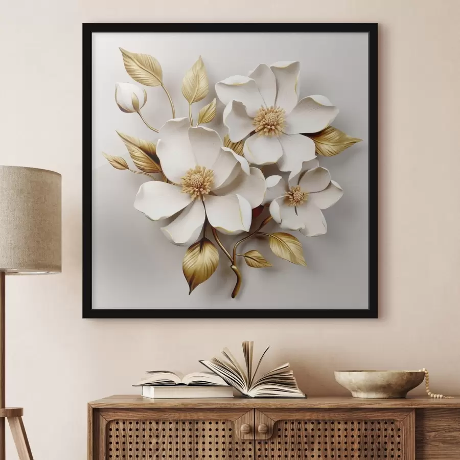 murales de pared Flores grandes sobre fondo claro f42175