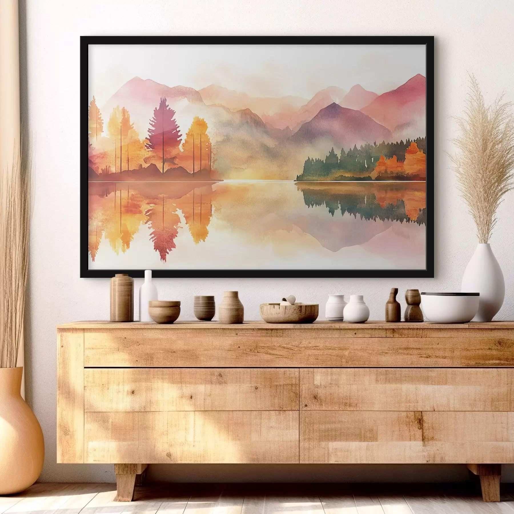 murales de pared Montañas en estilo acuarela f42183