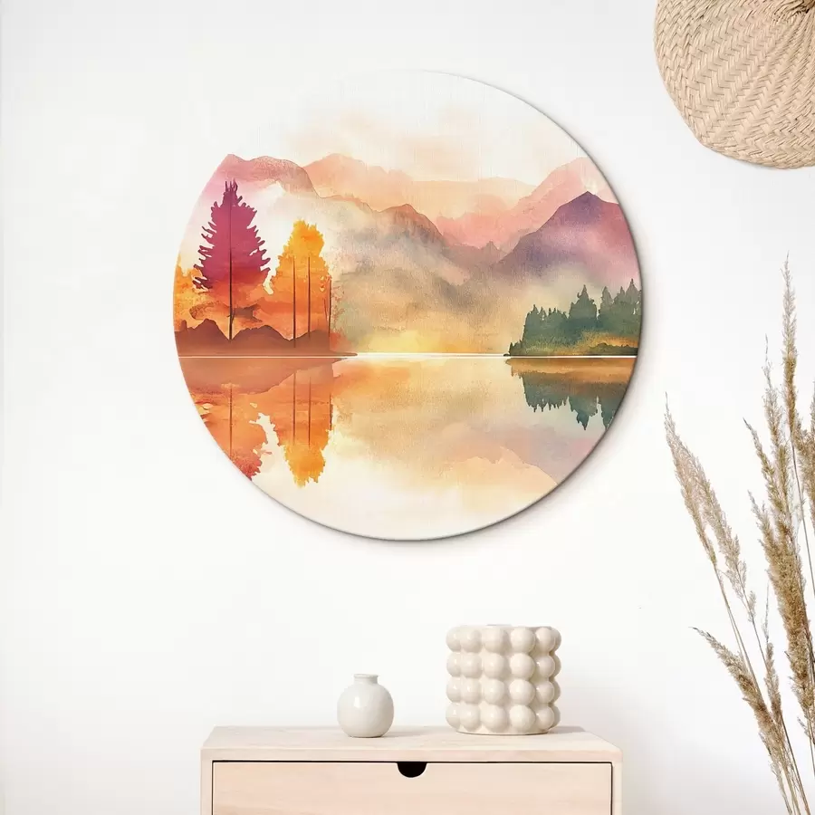 murales de pared Montañas en estilo acuarela r42183