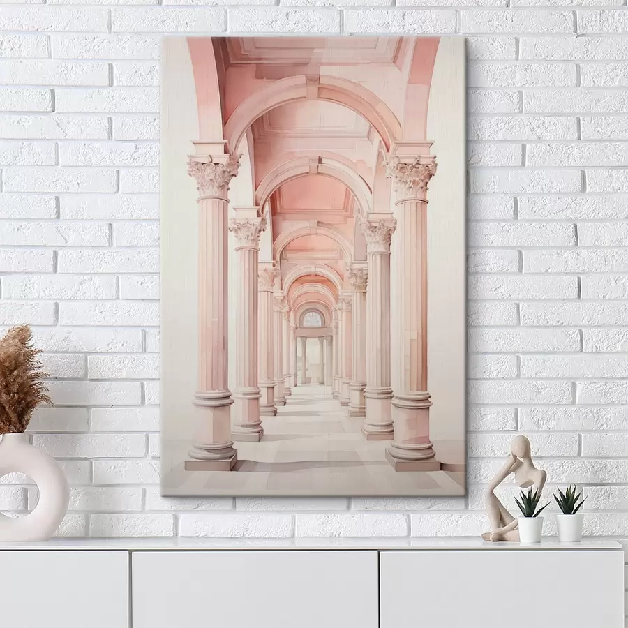 murales de pared Estructura arquitectónica con columnas imitación acuarela s42361