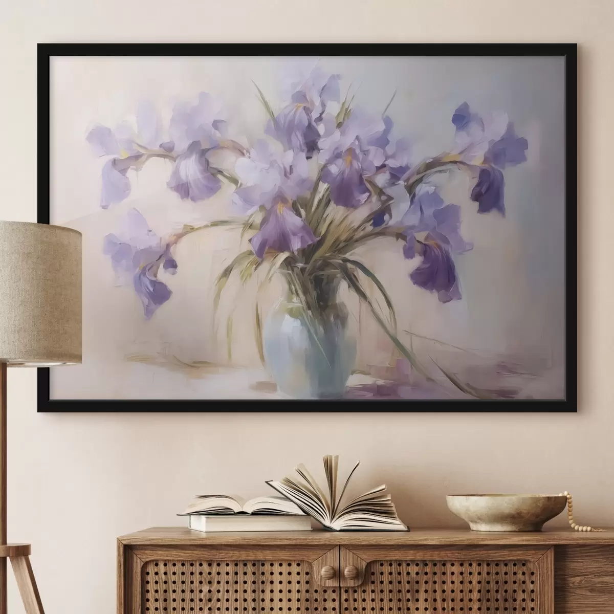 Poster Iris en un jarrón imitación de pintura f42357