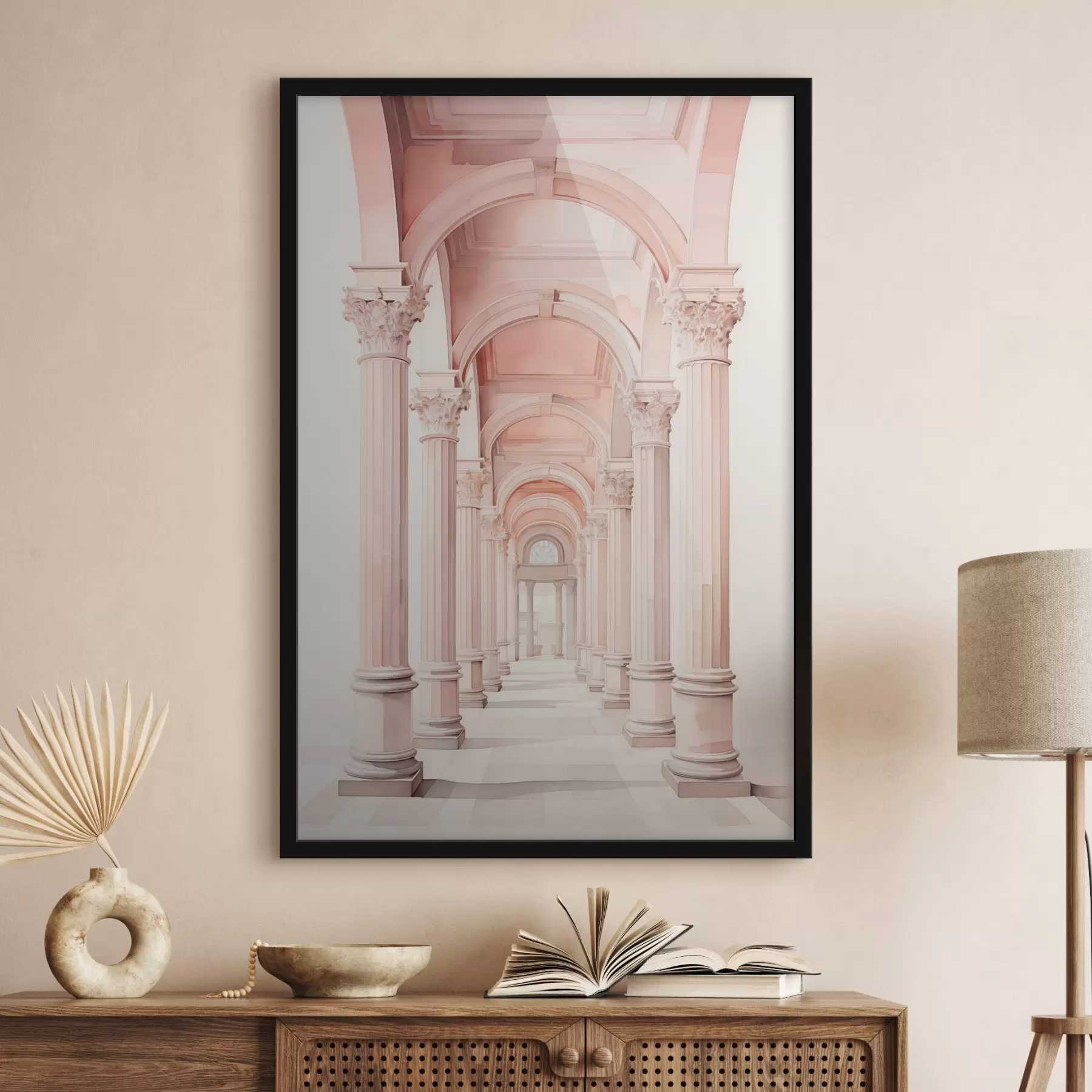 murales de pared Estructura arquitectónica con columnas imitación acuarela f42361