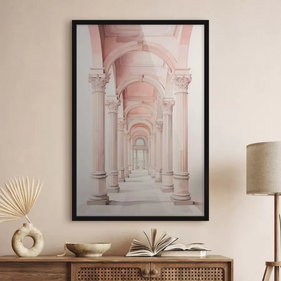 murales de pared Estructura arquitectónica con columnas imitación acuarela f42361