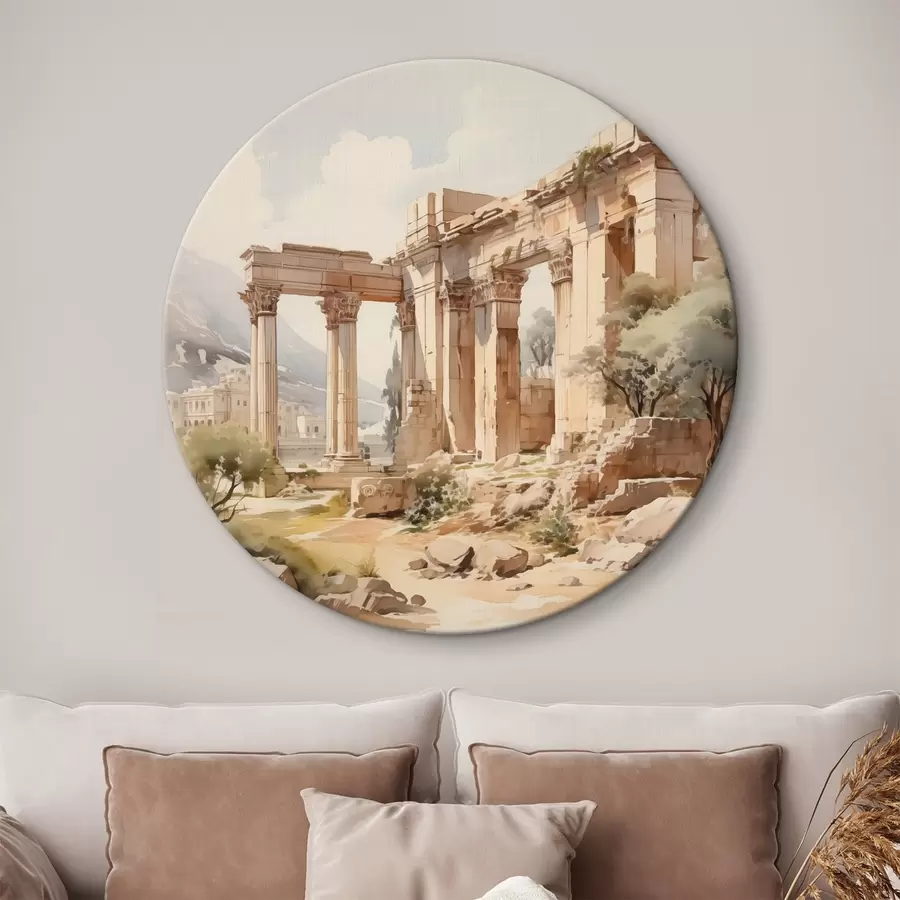 murales de pared Ruinas antiguas imitación acuarela r42366